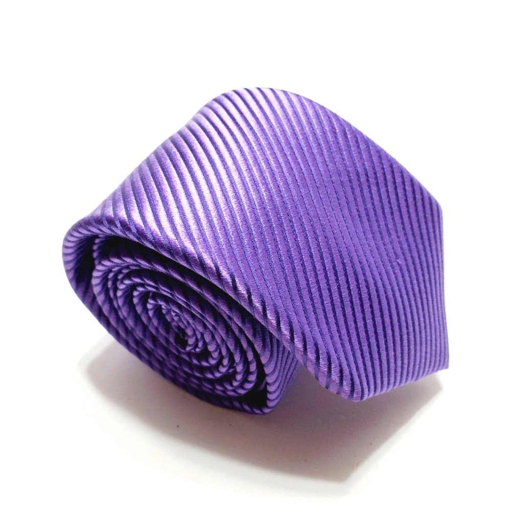 Broletto Necktie Purple Stripe Silk Neck Tie 59x3"
